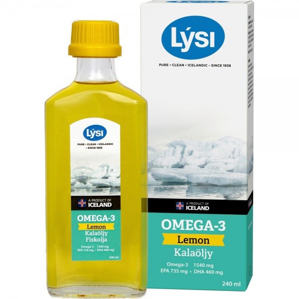 Рыбий жир жидкий с лимоном LYSI Омега-3 240 мл
