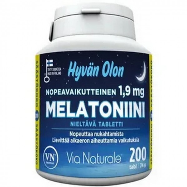 Мелатонин Hyvan Olon Melatoniini 1.9 mg 200 шт