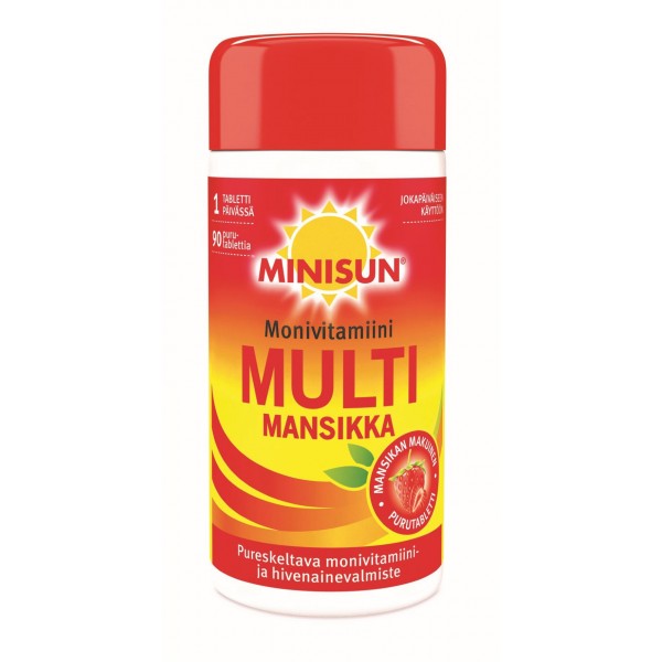 Мультивитамины Minisun Multivitamin Multi Mansikka 90 шт