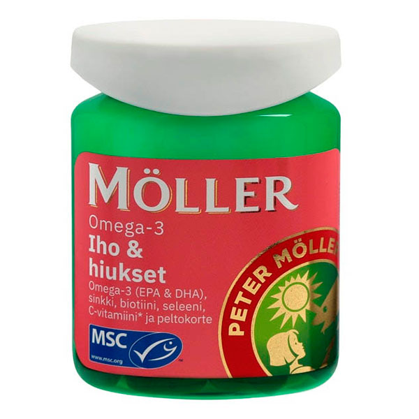 Витамины для кожи и волос Moller Омега-3 +С, Цинк и Биотин 60шт.