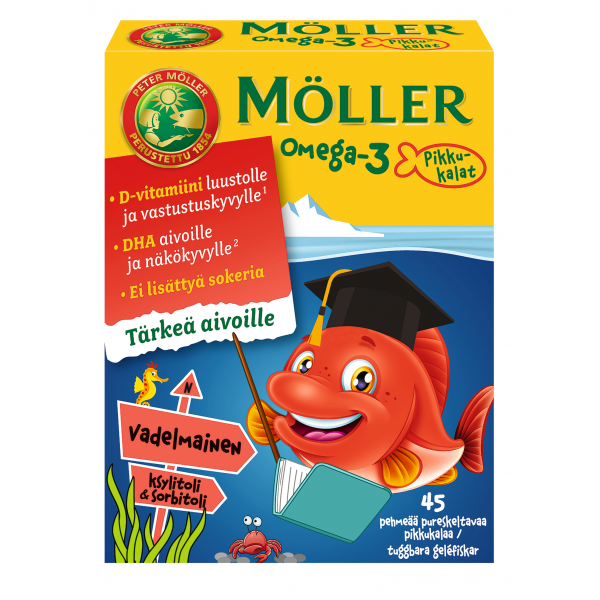 Рыбий жир для детей Moller Omega-3 малина 45 шт
