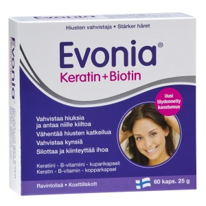 Витамины для волос Keratin + Biotin Evonia 60 шт