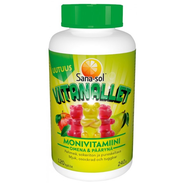 Мультивитамины для детей Sana-Sol Vitanallet груша 120 шт