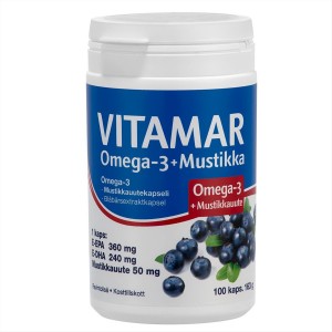 Рыбий жир с экстрактом черники Vitamar Omega-3 100 шт