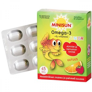 Рыбий жир для детей Омега-3 + Д3 Minisun Omega-3 D3 45 шт