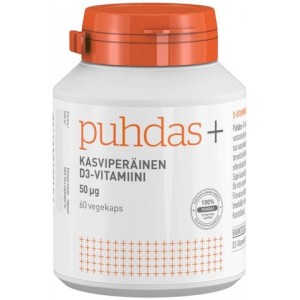 Витамин Д 2000 МЕ растительный  Puhdas+ d3-vitamiini 60 шт