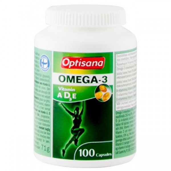 Рыбий жир Омега-3 с витаминами А-Д-Е Optisana Omega-3 100шт