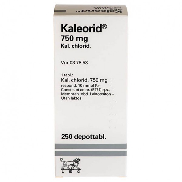 Калий в таблетках Kaleorid 750 mg (калеорид) - 250 шт
