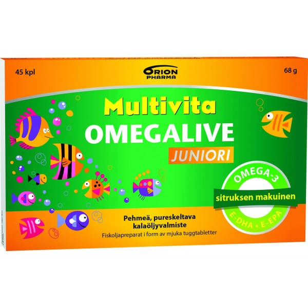 Рыбий жир для детей Multivita Omegalive Juniori 45 шт
