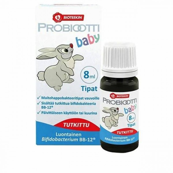 Бифидобактерии для детей Bioteekin Probiootti baby tipat 8 мл