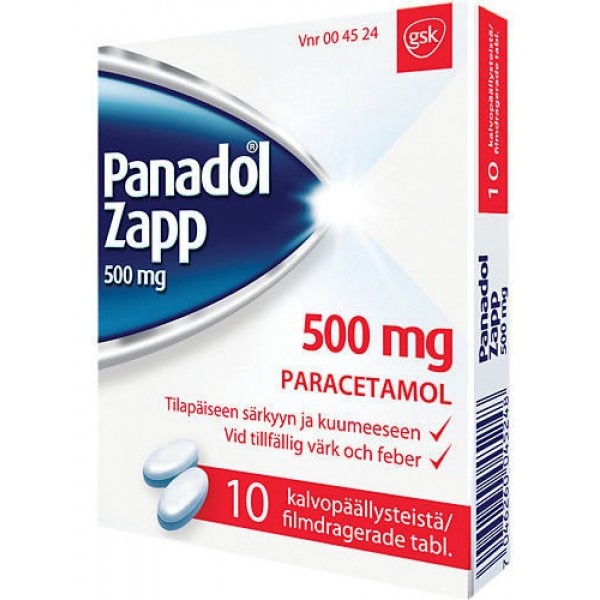 Жаропонижающие таблетки Panadol Zapp 500 мг 10 шт