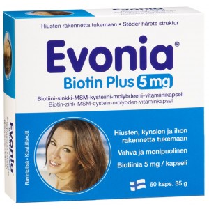 Витамины для волос Evonia Biotin Plus 5 mg - 60 шт